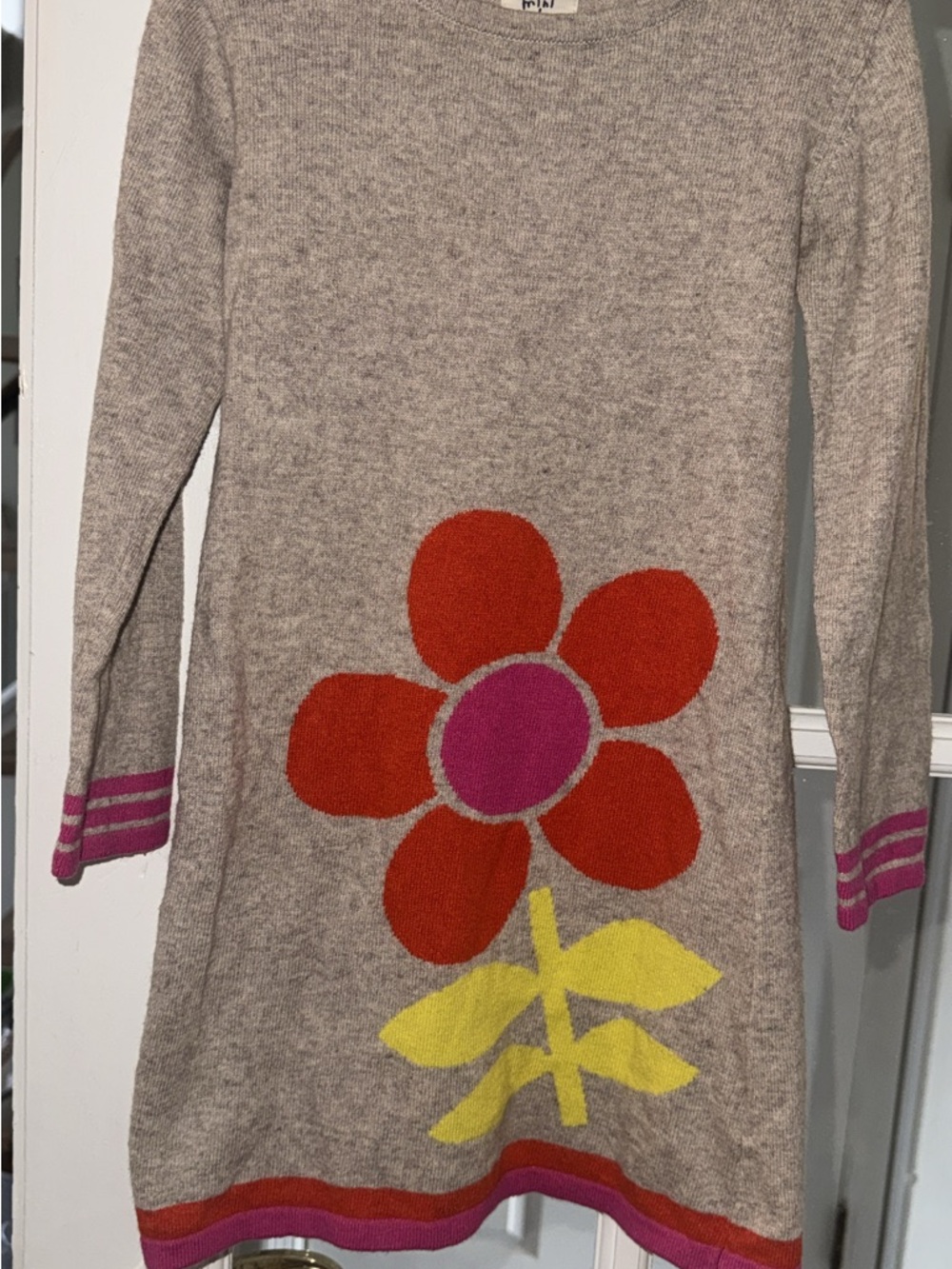 Mini Boden Flower Knit Dress 4/5